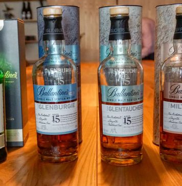 Ballantines beståndsdelar: Glenburgie, Miltonduff och Glentauchers